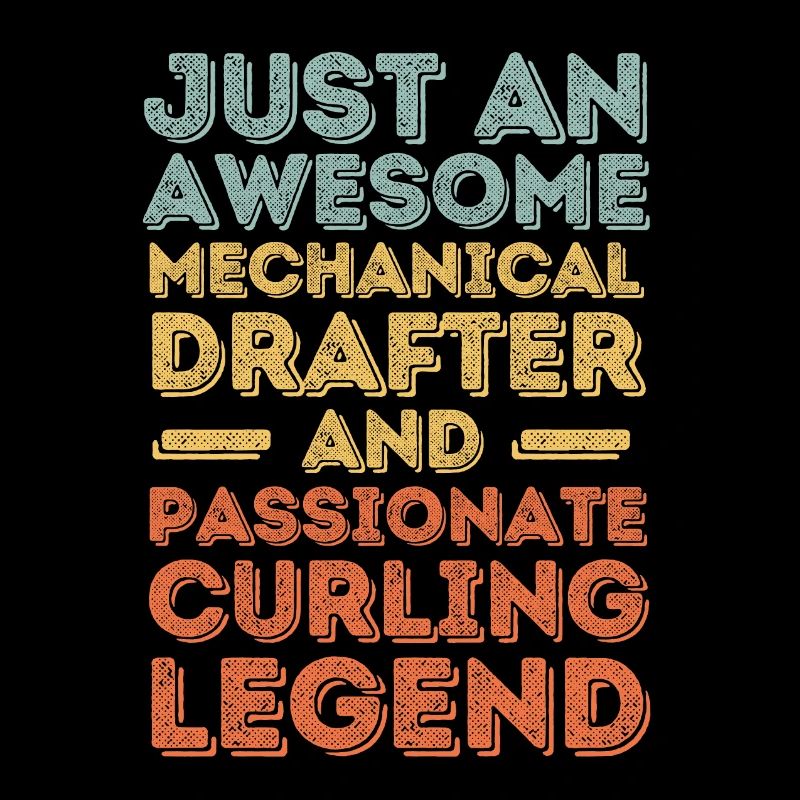 Dessinateur technique curling rétro