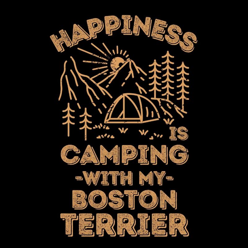 Camping with boston-terrier