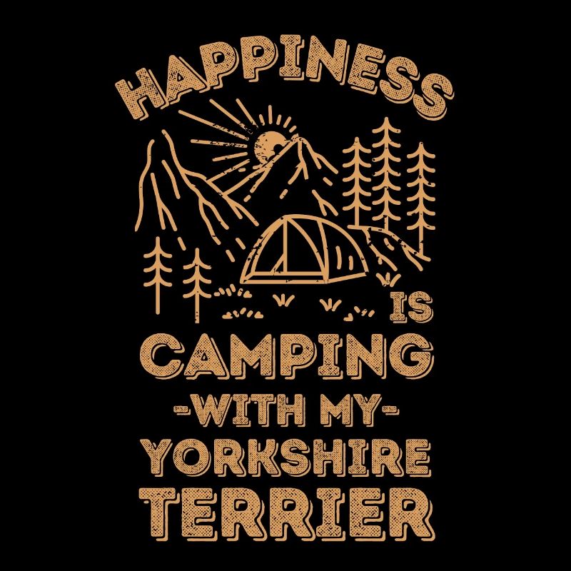 Camping with yorkshire-terrier
