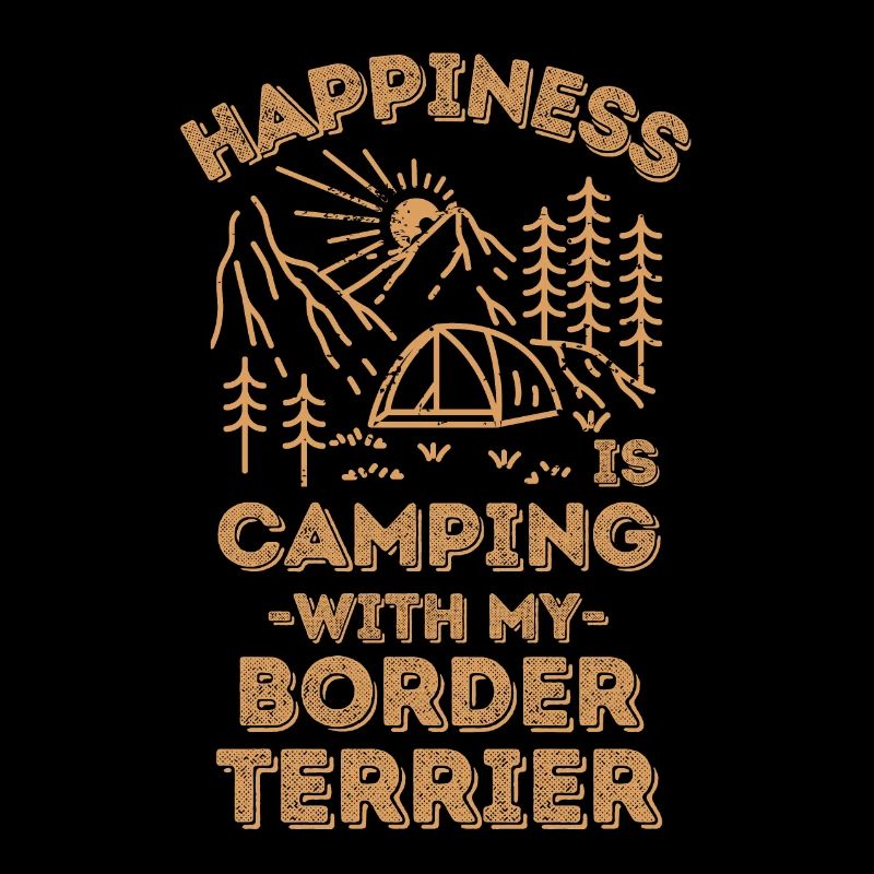 Camping with border-terrier