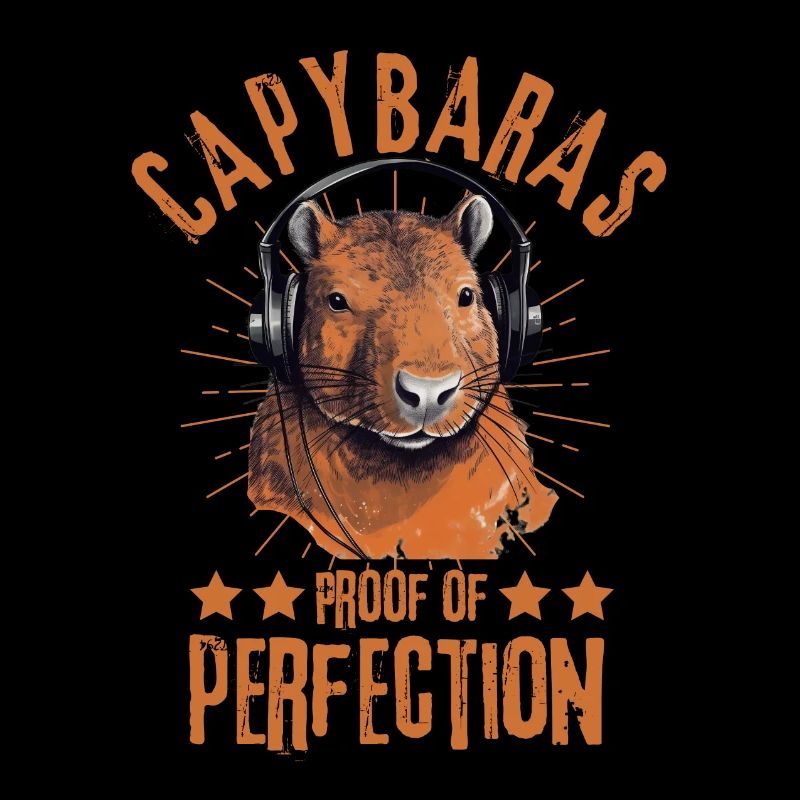 Capybara avec écouteurs