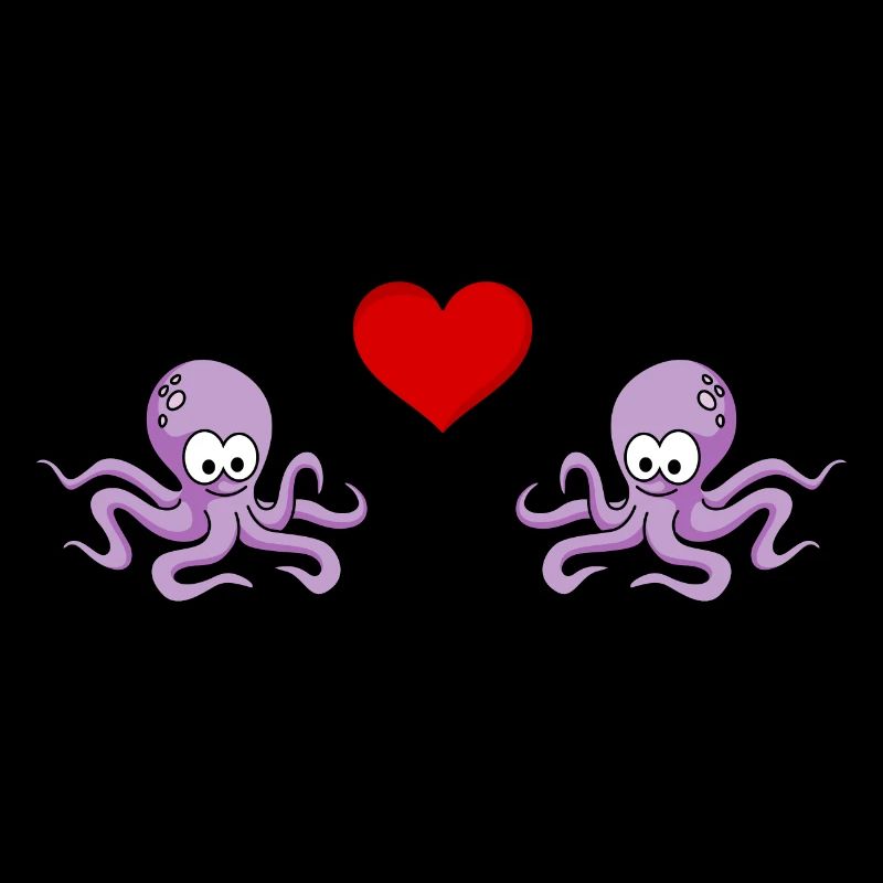 Krake Comic Paar liebe