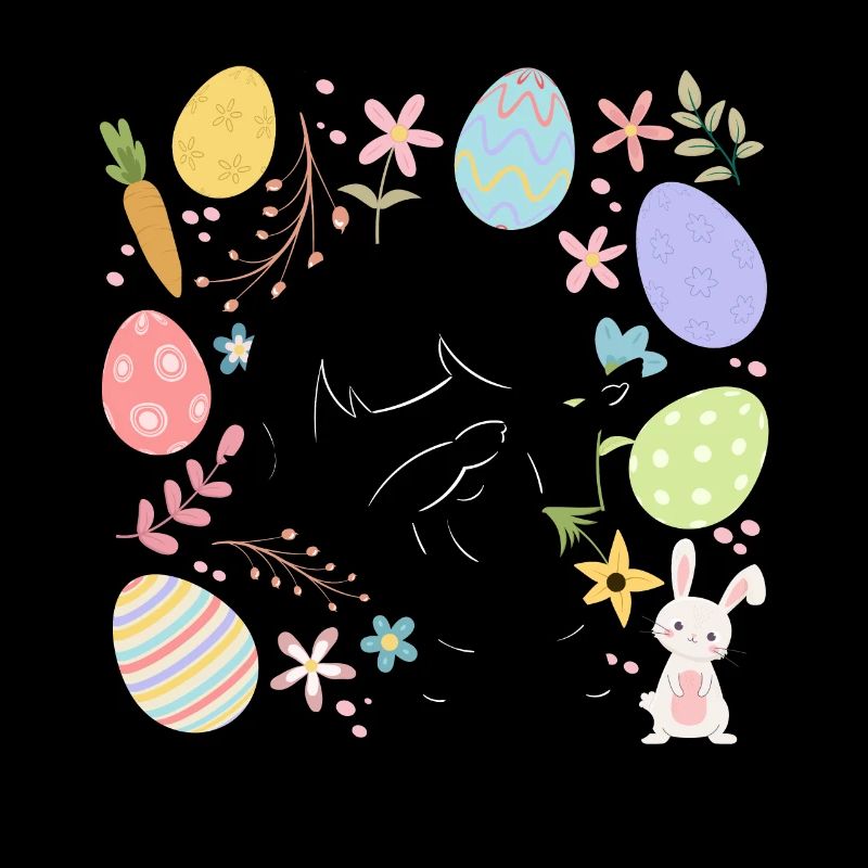Silhouette Junge Bunte Eier Ostern Kostüm Urlaub