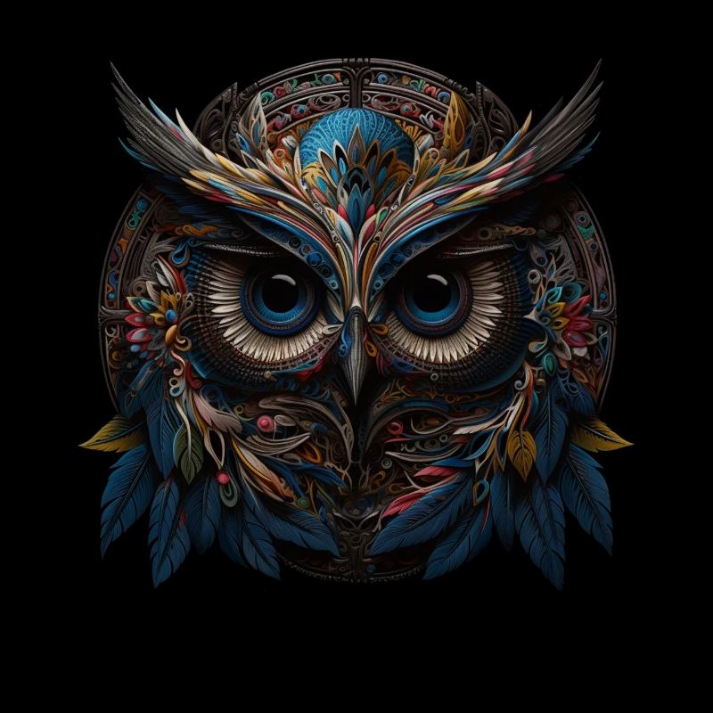 Eule Nachtvogel Vogel Tier Geschenk Mandala