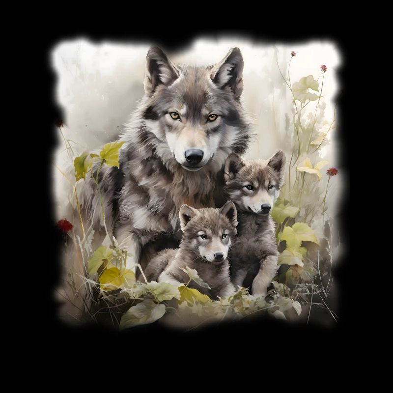 Wolfmother with two Cubs