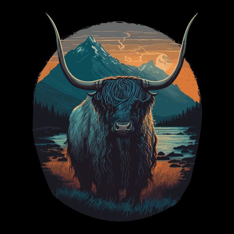 Yak mit riesigen Hörnern