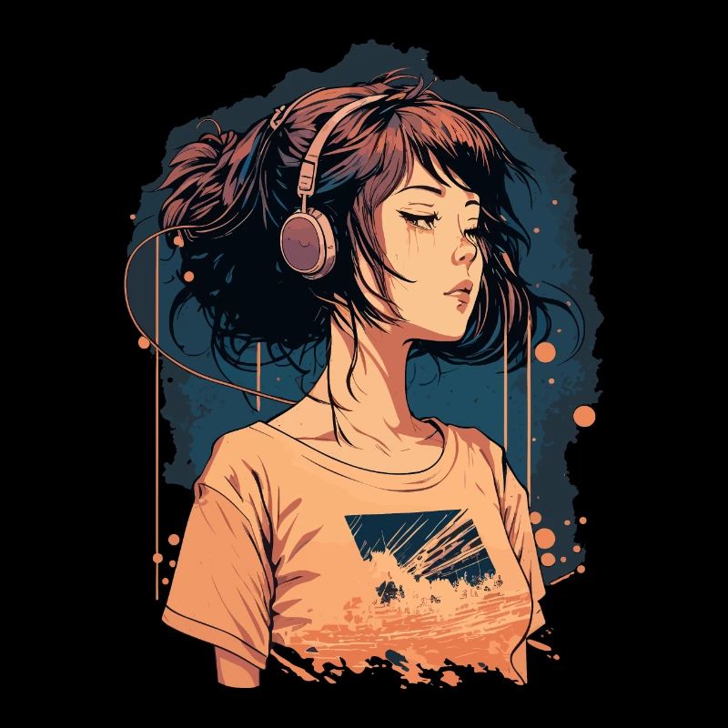 Mädchen hört Low-Fidelity-Musik