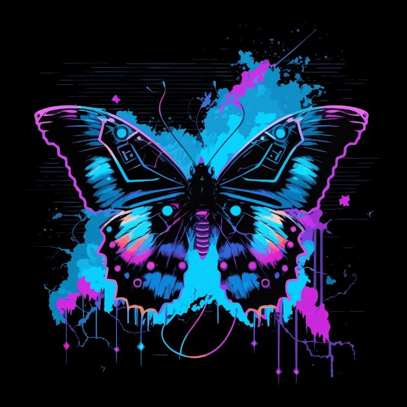 Leuchtender blauer Schmetterling