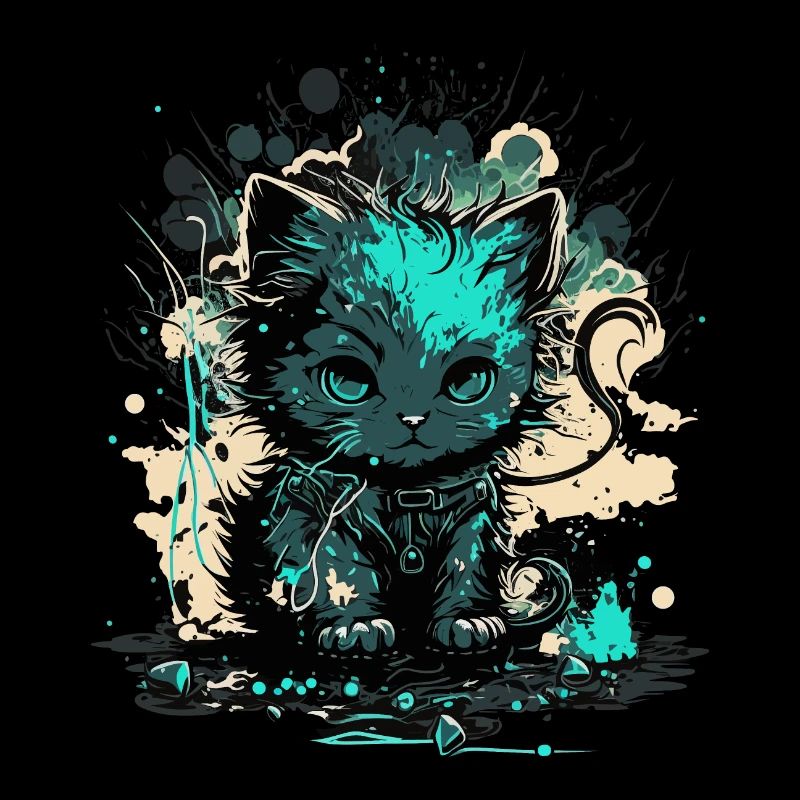 Cyber Cat Illustration