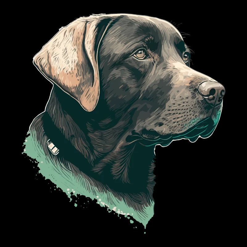 Belle illustration Vue latérale Labrador Retriever
