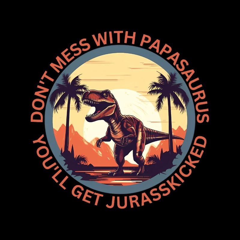 Drôle Papa Papasaurus Dino Dinosaur Cadeau