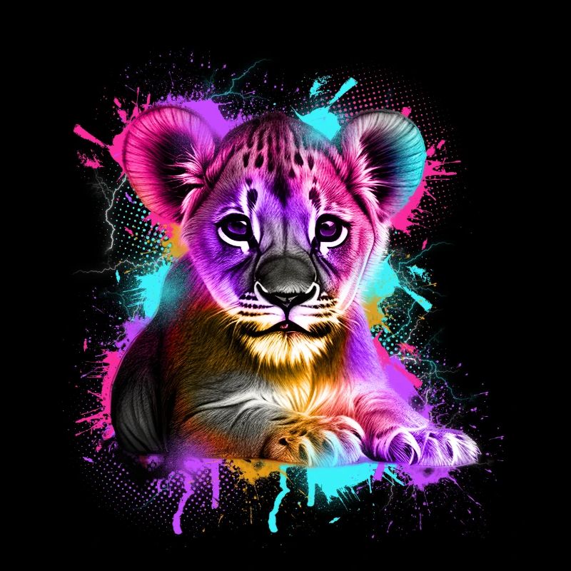 Petit Lion coloré