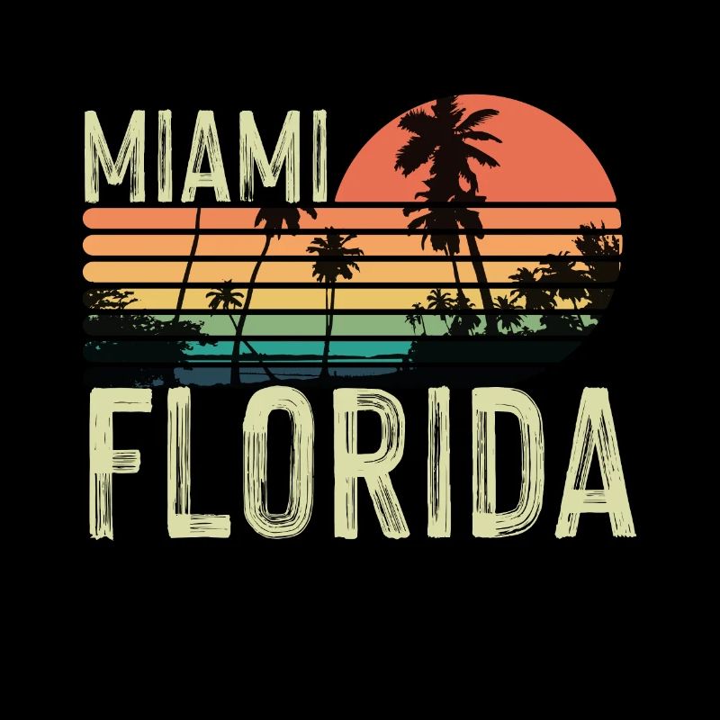 Miami Florida Palm Trees Sunset Beach Sun Sea