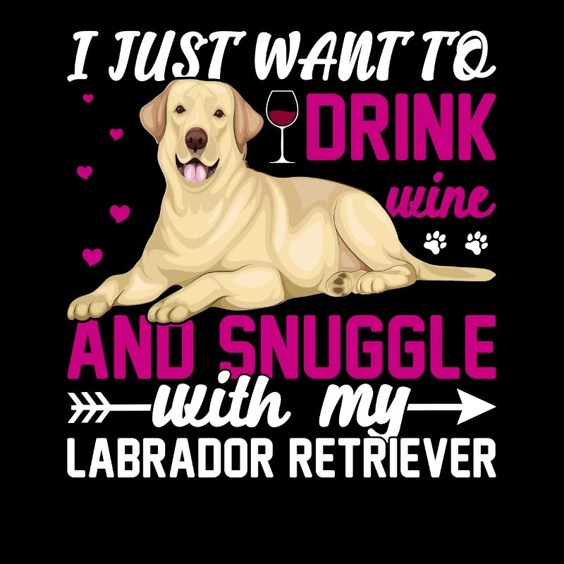 Wine Drink cuddle with Labrador Retriever