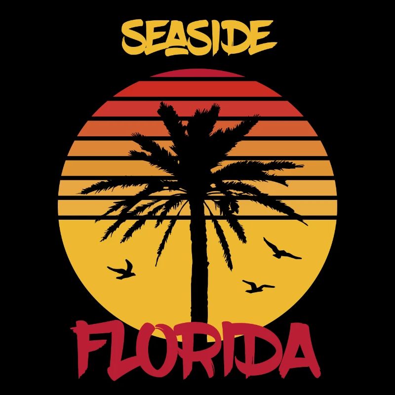 Florida Seaside Palm Ocean Surfing