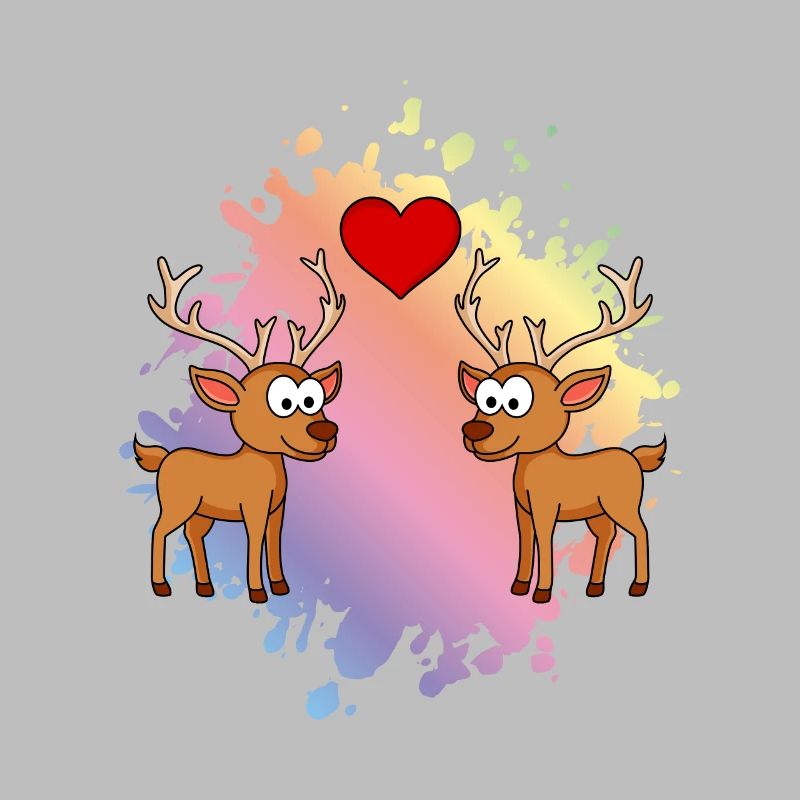Hirsch Comic Paar Liebe