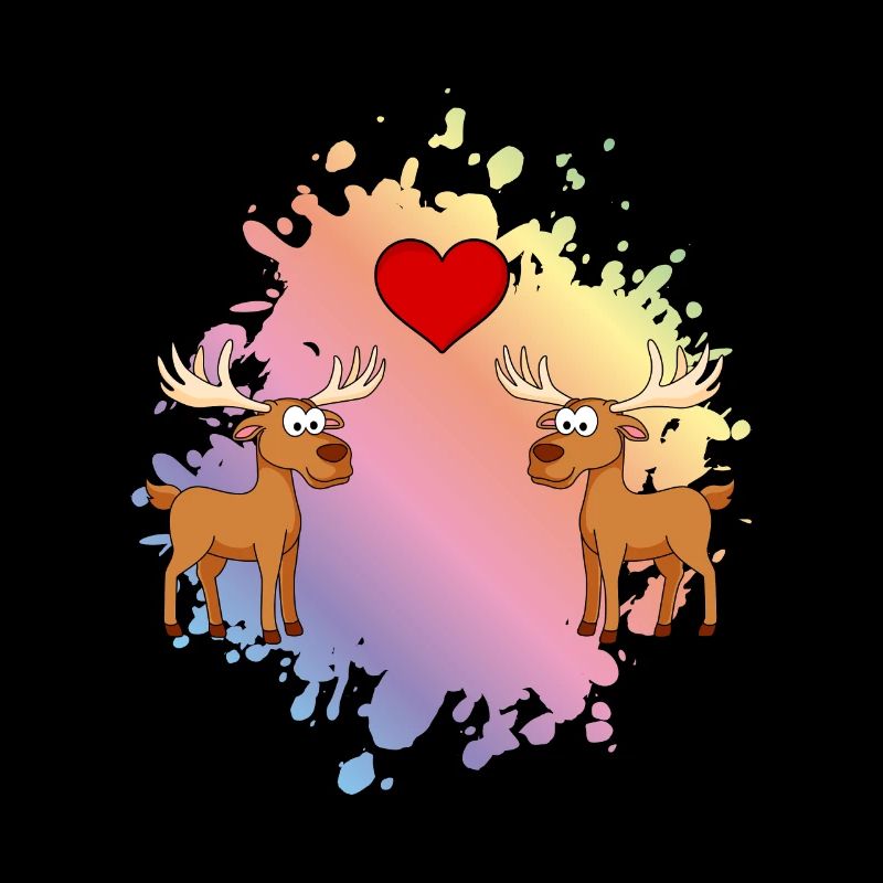 Elch Comic Paar Liebe