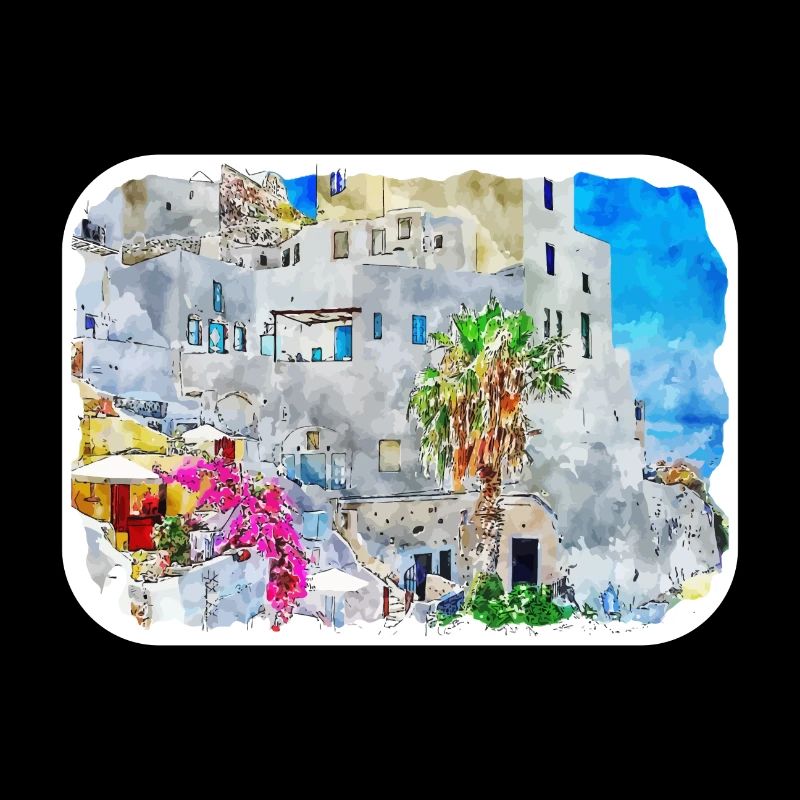 Grèce Aquarelle Esquisse Dessinée à la main Illustration