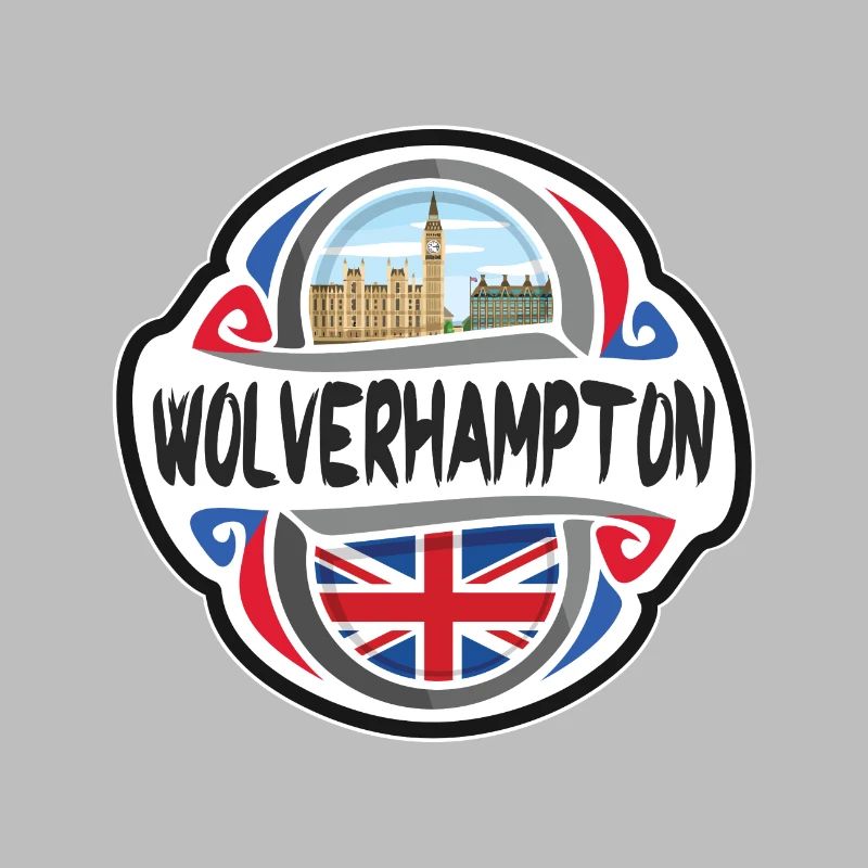 Wolverhampton Royaume-Uni Royaume-Uni Drapeau Voyage Souven