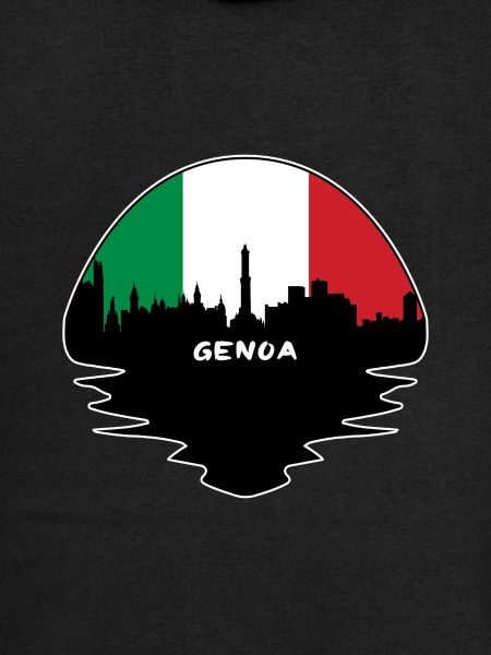 Genova Italia bandiera Skyline Silhouette viaggio