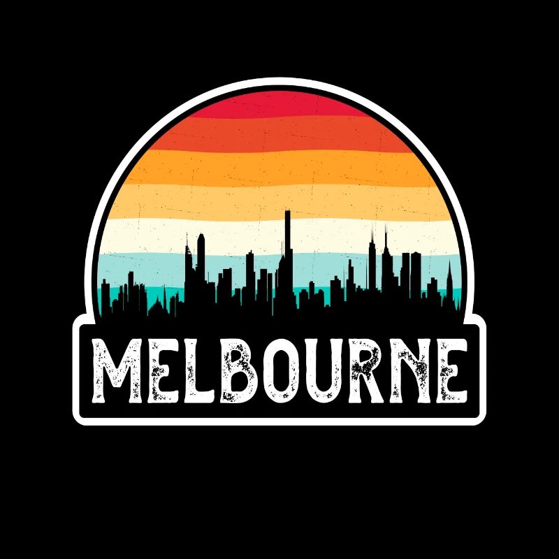 Melbourne Australie Flag Skyline Souvenir de voyage