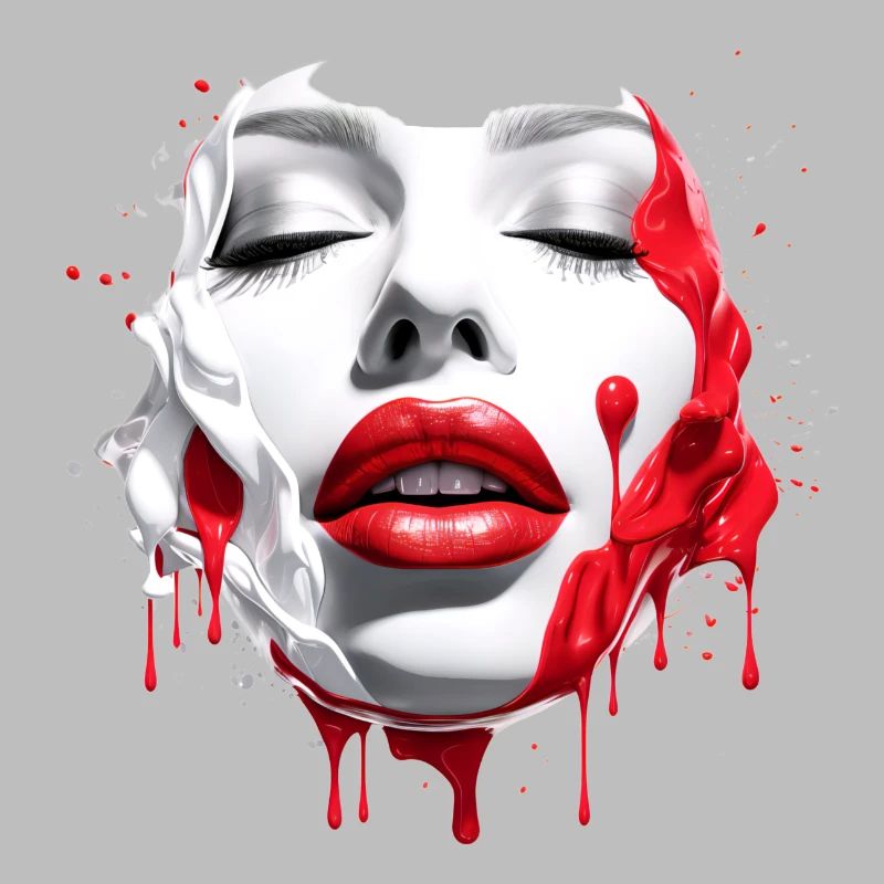 Woman's face Red lips
