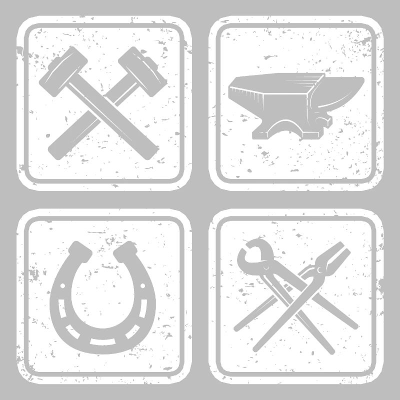 Farrier blacksmith horseshoe hammer anvil