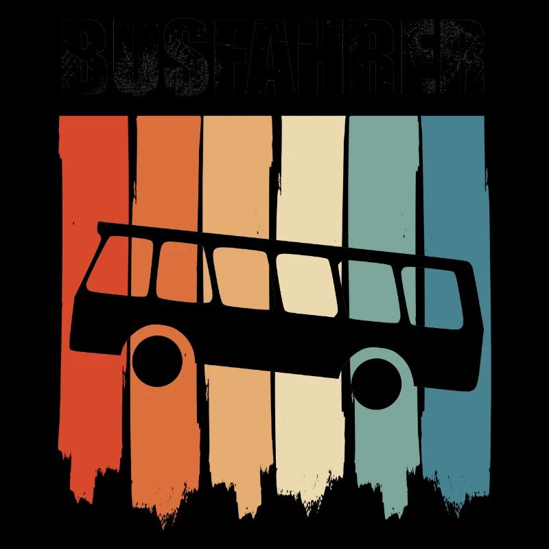 Stolzer Busfahrer retro Bus