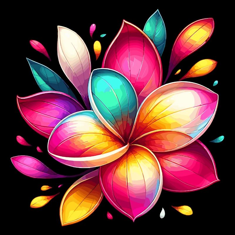 Fleur colorée aux couleurs de l’arc-en-ciel