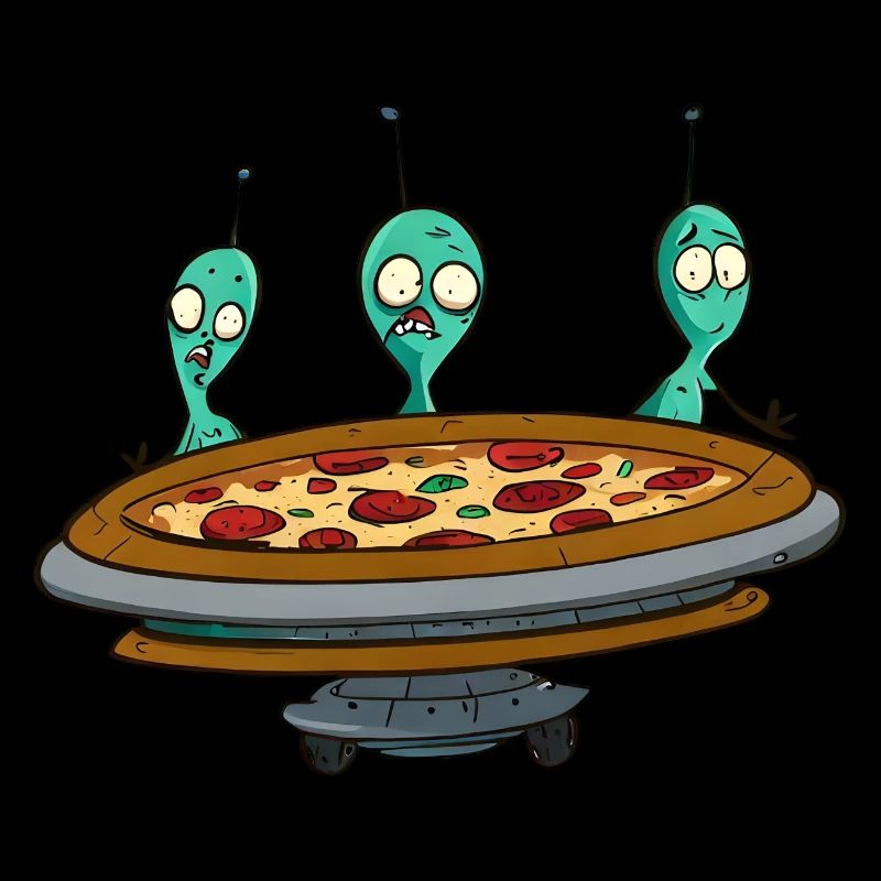 Pizza UFO avec Alien Crew