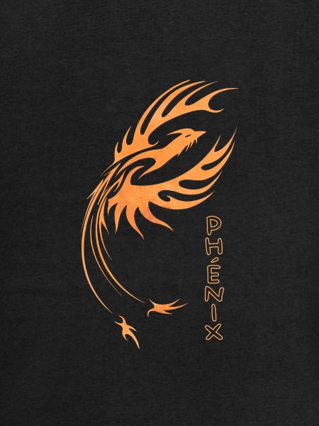 Phoenix, orange firebird logo art
