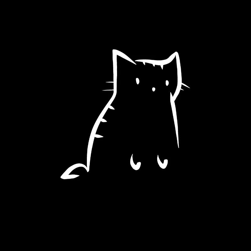 Dessin chat mignon line art