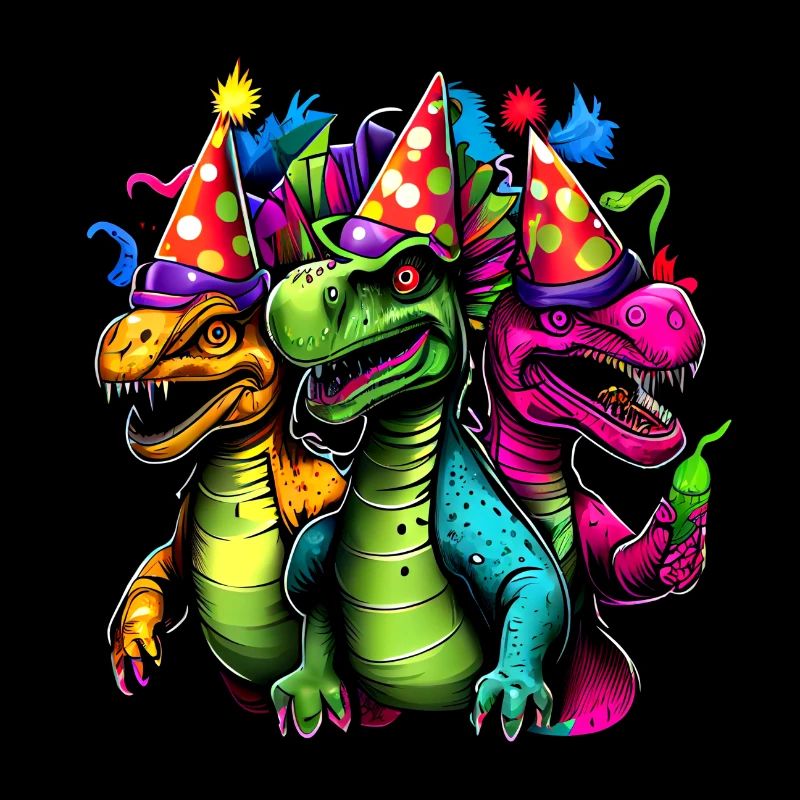 Cooles buntes Dinosaurier Motiv - 3 T-Rex