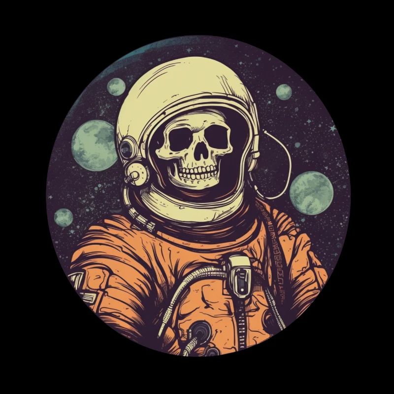 Creepy skeleton as an astronaut