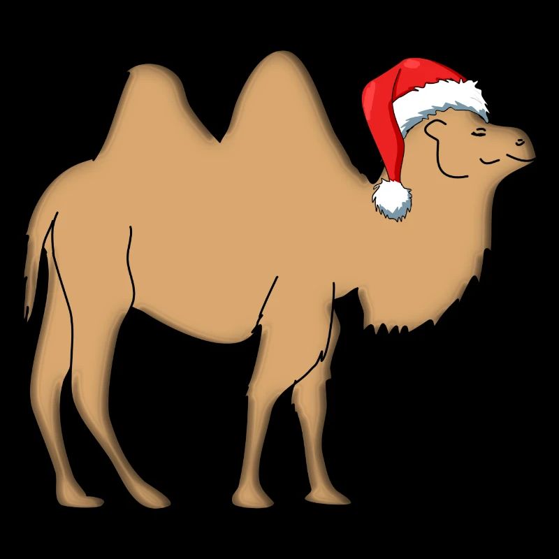 kamel mit weihnachtsmütze