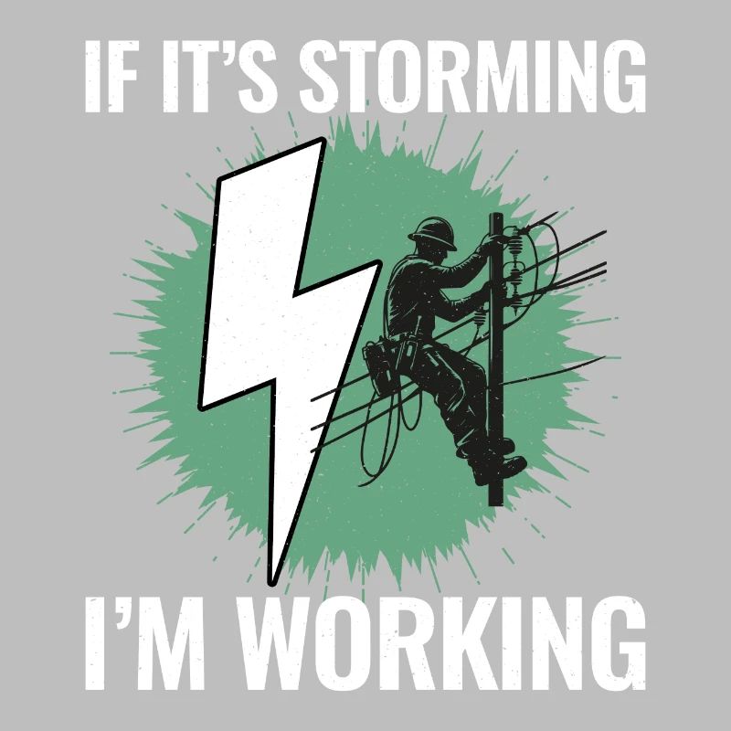 Lineman Storm Work Brave Dedicated Hero