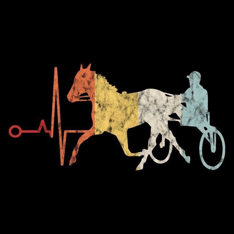 Traber Trabrennen in retro oder vintage Style