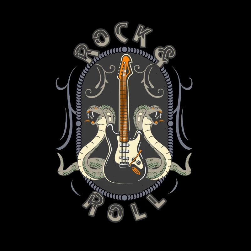 Rock & Roll E-Gitarre Schlangen Rocker Musiker