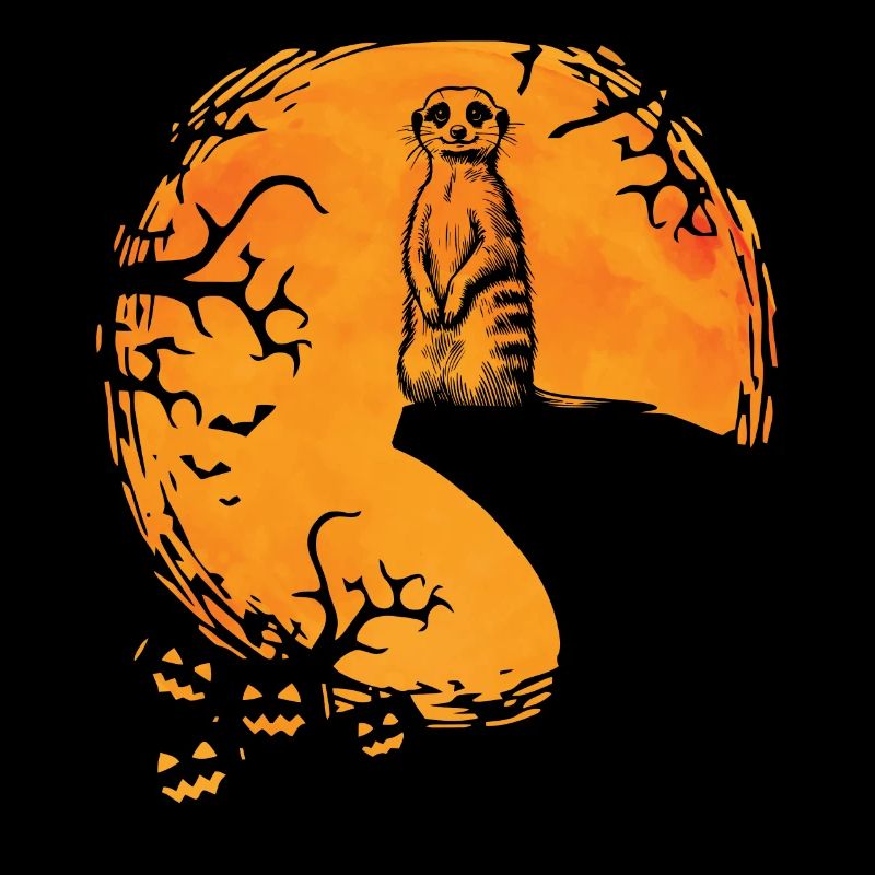 Suricate Halloween Lune Silhouette Spooky Suricate