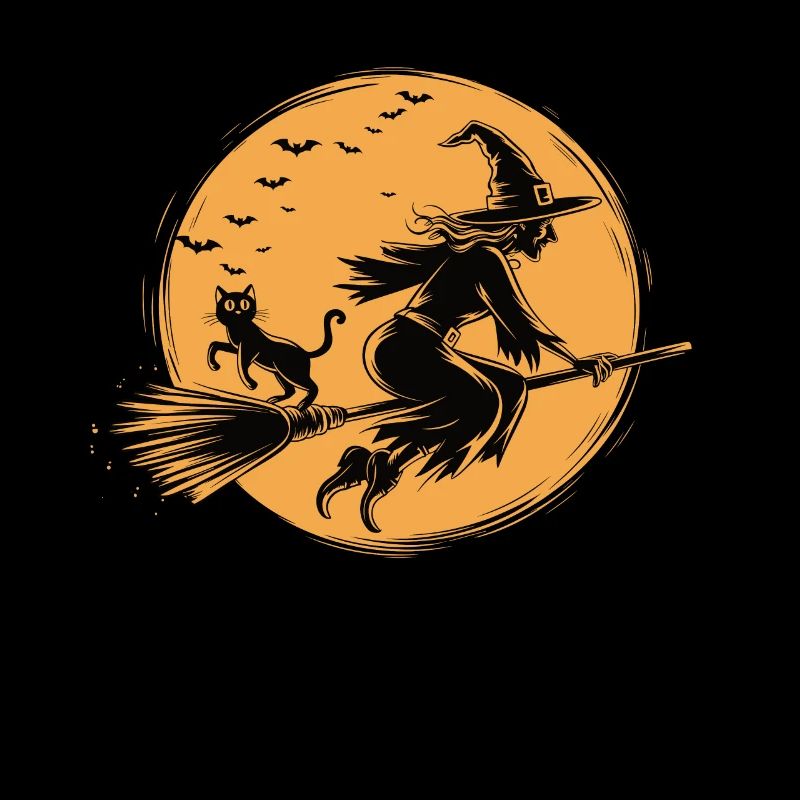 sorcière coucher de soleil design