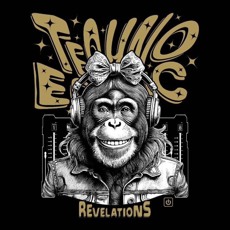 T-Shirt Monkey Grooves : Des vibrations techno en extase !
