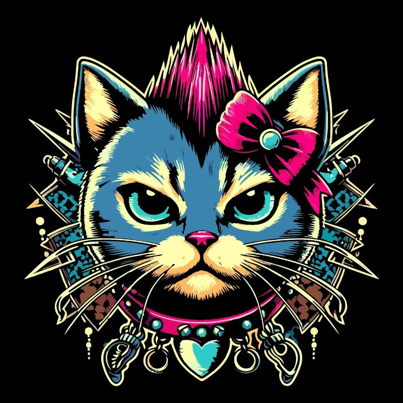 YANACAT Chat Punk Aigre mais Mignon, Élégant
