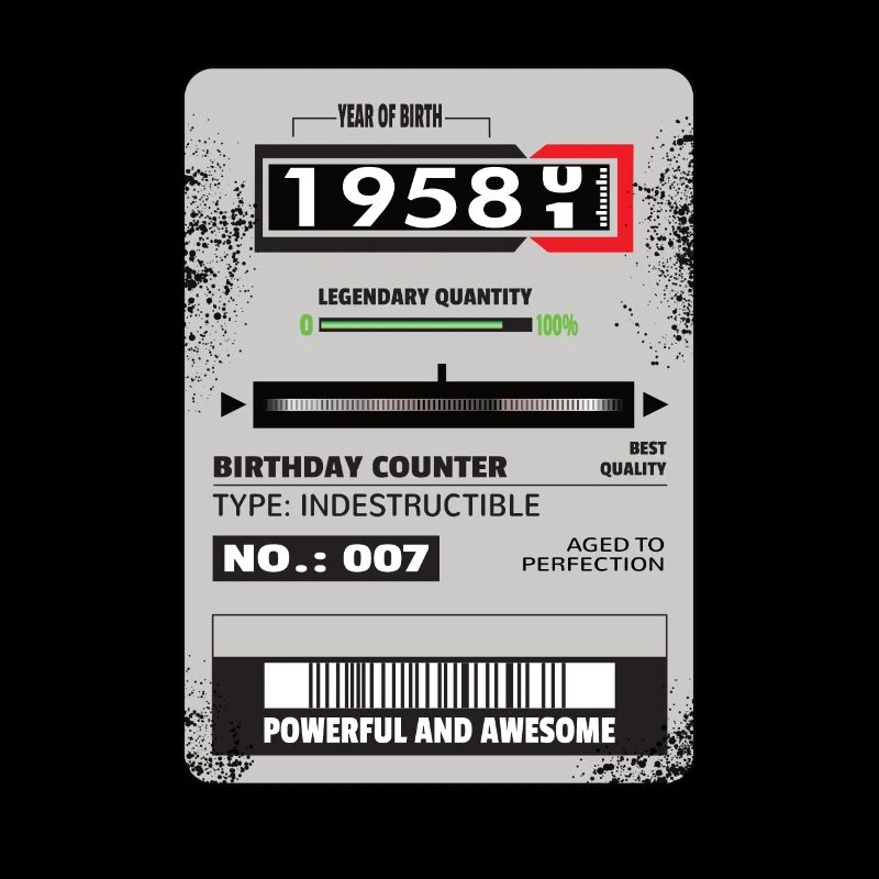 Drehstromzähler Geburtstag 1958 Geschenk