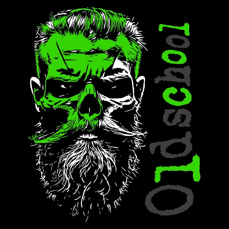 Oldschool - bearded skull
