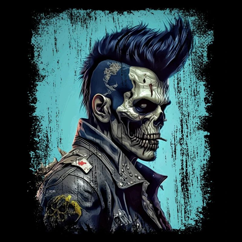 Rock'n'Roll Horror Punk Zombie Skull