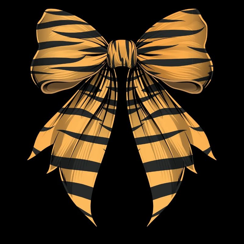Coquettish Bow Tiger Stripe Pattern Cute