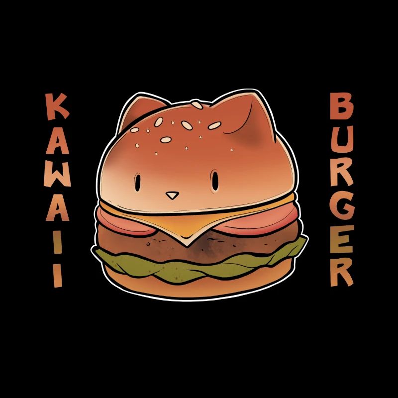 Chat kawaii burger