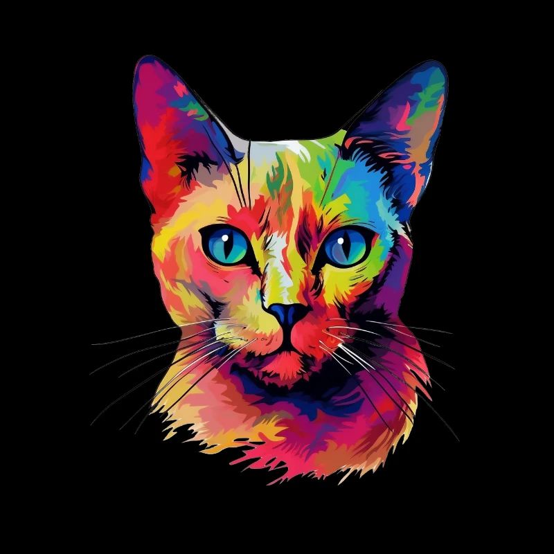 Colorful Burmese cat