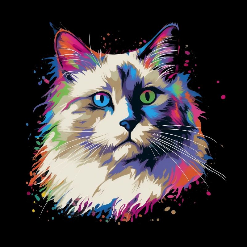 Chat Ragdoll coloré