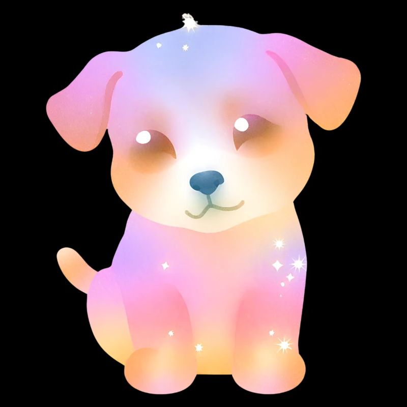 Chien scintillant mignon - chiot coloré - kawaii